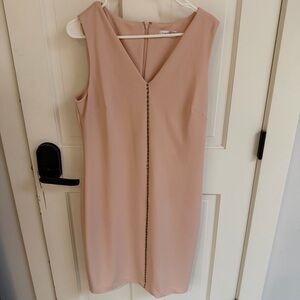 Sleeveless V-Neck Blush Sheath Dress